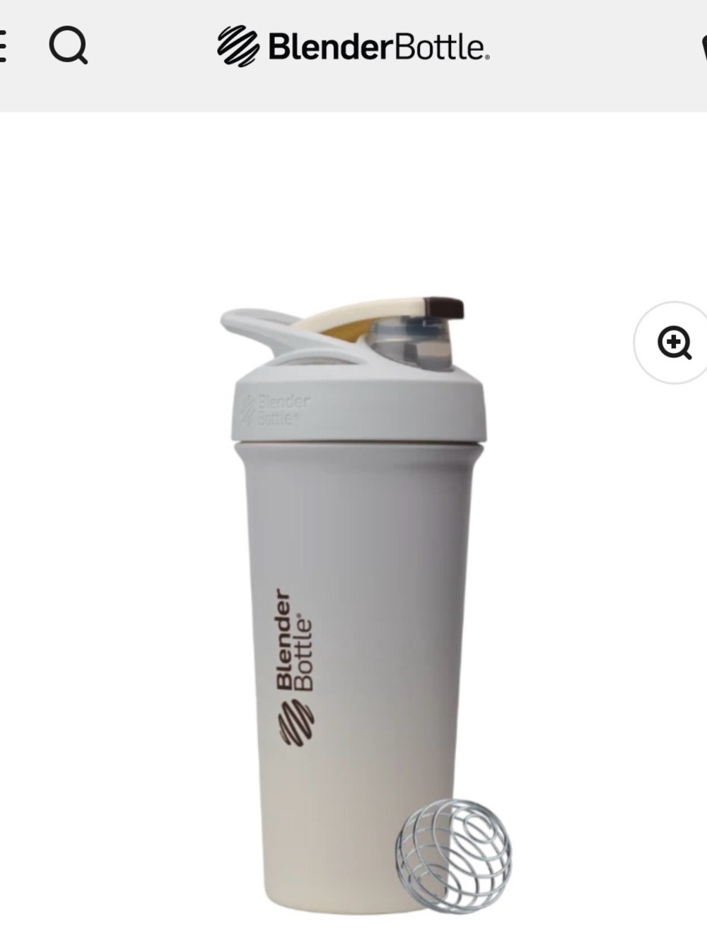 BlenderBottle Cream Bottle with Gray Logo Detail